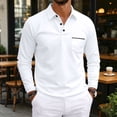 thumbnail image 2 of Hearthz Big and Tall Polo Shirts for Men Soft Breathable Moisture Wicking Long Sleeve Shirts for Men Plain Collared Mens Golf Polo with Pocket White L, 2 of 9