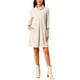 thumbnail image 1 of Vestido de punto para mujer INSPIRE CHIC con mangas 3/4, suelto, cuello de tortuga, suéter de otoño e invierno, vestido mini con bolsillos XL beige, 1 of 6