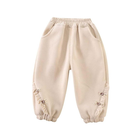 YABCSAZ Toddler Baby Halen Pants for Girls High Waist Jogger Neutral Pant Thermal Pants Kids Thermal Pants Infants Unisex Fitting Swetpants for Athletic Running Play Games Size 120 4 Years