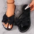 thumbnail image 5 of Samdudou Thong Sandals for Women Open Toe Flat Slip On Slippers Oversized Elegant Bowknot Embellishment Braided Strap Detail Casual Summer Beach Vacation Dressy Mules, 5 of 8