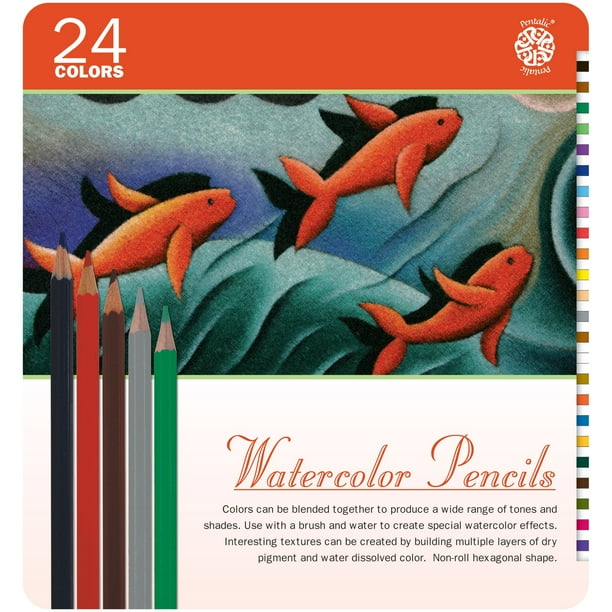Pentalic Watercolor Pencil Tin 24 Color Set - Walmart.com