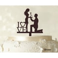 thumbnail image 1 of Couple Wedding Cake Topper Personalized Brown Cake Topper Color Option Available 5-7 Inches Wide, 1 of 1