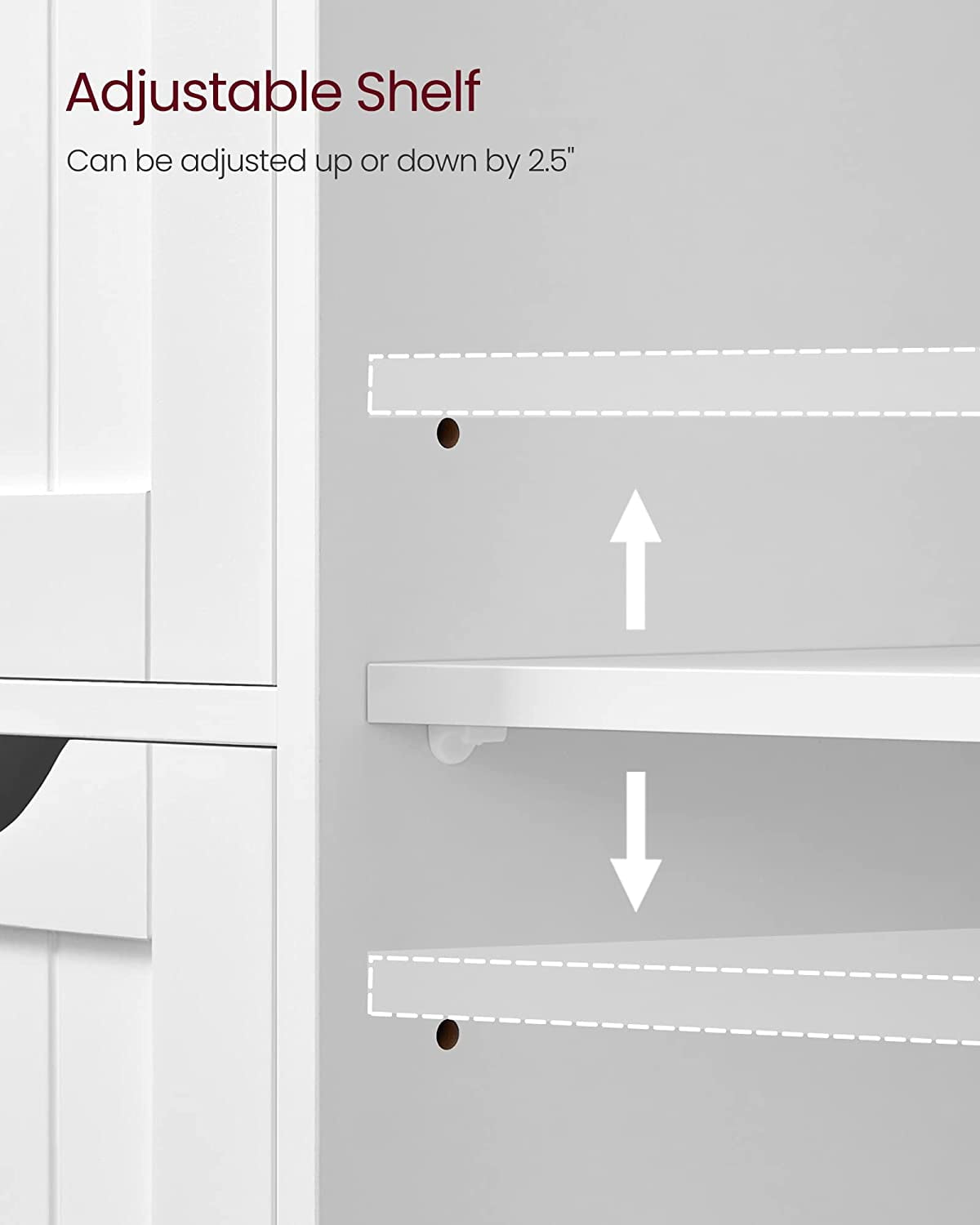 Floor Storage Cabinet, Freestanding Storage Unit with 3 Drawers, 1 Adjustable Shelf, White