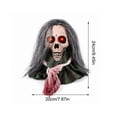 thumbnail image 3 of Animated Walking Skull Head with Light-Up Red Eyes Creepy Moving Halloween Prop with Long Grey Hair Horror Music Motorized Resin Decoration for Party Yard Indoor Outdoor Spooky Decor Gift, 3 of 7