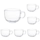 thumbnail image 1 of Tazas de vidrio jumbo de 16 oz con asa para café, té, sopa, vaso transparente para beber, juego de 6 unidades, 1 of 3