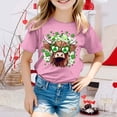 thumbnail image 2 of Chemises pour Fillettes, T-Shirt à Manches Courtes, Col Rond, Coupe Décontractée, Basique, Rose 3 Ans-4 Ans, 2 of 4