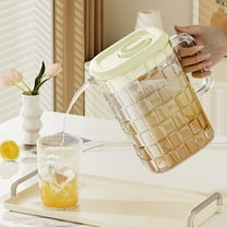 sruoe Beverage Pitcher, Water Pitcher with Lid, Large Capacity Water Storage, Ice Tea Pitcher, Portable Leak Proof Summer Drink Bucket Cold Kettle, Clear Brewing Pitcher, Juice Jars, Plastic