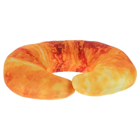 BESTOYARD 1Pc Orange Plush Imitation Bread U Shape Neck Pillow Cushion for Sleeping