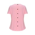 thumbnail image 6 of Heisall Womens Tops Round Neck Short Sleeve T-Shirts Solid Color Back Buttons Stylish Casual Blouses, 6 of 7