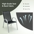 thumbnail image 4 of Gymax 4PCS Patio Stacking Dining Chairs w/ Curved Armrests & Breathable Seat Fabric, 4 of 10