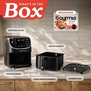Gourmia 7 Qt Air Fryer, 12 Presets, Digital Display, FryForce 360°, Large Capacity, Black