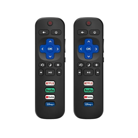 Pack of 2-Replacement Remote Control Only for Roku TV-Compatible for TCL Roku/Hisense Roku/Onn Roku/Sharp Roku/Element Roku/Westinghouse Roku/Philips Roku Smart TVs (Not for Roku Stick and Box)