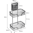 thumbnail image 3 of Soap Bar Holder for Shower Wall, 2 Tier Drill-Free Shampoo Dish, Stainless Steel Self Draining Hanging or Stand Rack A, 3 of 7