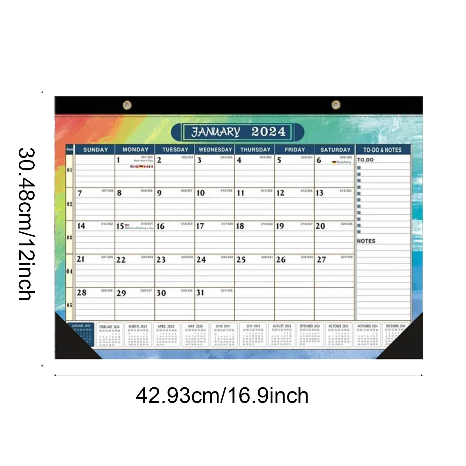 Desktop Calendar Wall Calendar January 2024 2025 Monthly Large Home