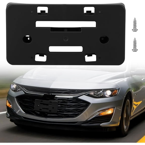 Front License Plate Bracket Compatible with Chevy Malibu 2019 2020 2021 2022 2023 2024 2025, Front Bumper License Plate Holder Mounting Frame, Replacement for GM1068208, 191275716304, 84524301