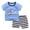 Blue, variant on Toddler Baby Boy Summer Outfit Short Sleeve Letter Print T Shirt Top and Casual Shorts Set Cute Infant Newborn Clothes Green 18-24 Months