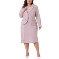 thumbnail image 2 of Conjuntos de trajes de talla grande Agnes Orinda para mujeres, dos piezas, blazers, chaqueta y vestido sin mangas, conjuntos de trajes de negocios informales 4X rosa, 2 of 6