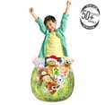 thumbnail image 3 of Floral Storage Toy Bag Chair, Doodle Nostalgic Branches Daisies on Green Toned Circles Background, Stuffed Animal Organizer Washable Bag, Small Size, Apple Green Yellow Black, by Ambesonne, 3 of 3