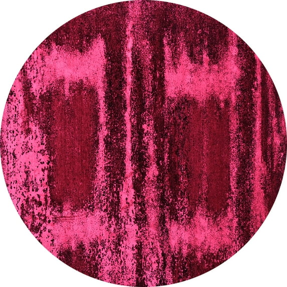 Ahgly Company Indoor Round Oriental Pink Industrial Area Rugs, 3' Round