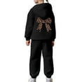 thumbnail image 5 of FASHOFT Girls Sweatsuit Outfits Set Cute Bow Leopard Print Hoodie and Joggers with Pockets 2 Piece Clothing Sets Activewear Black, 5 of 7