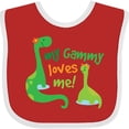 thumbnail image 3 of Inktastic My Gammy Loves Me Grandson Dinosaur Boys Baby Bib, 3 of 4