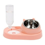 Cat Water Dispenser Dog Double Bowl Bowls Drinking Fountains Dogs Automatic Stainless Steel + Plastic Pet Supplies