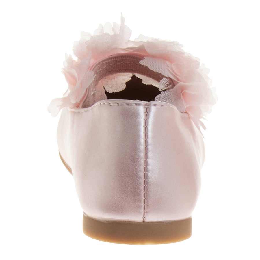 Kensie Girl Toddler Ballerina Flats, Peach Pink Pearl, 5