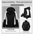thumbnail image 3 of Babysbule Winter Coats for Women Women Detachable Cap And Windproof Thick Three-in-one Jacket Outdoor Sports Warm Jacket Tops, 3 of 3