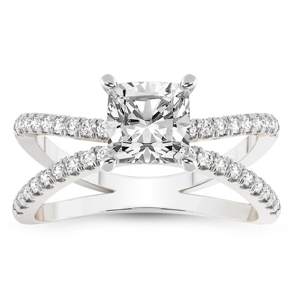 IGI Certified 2 Carat Cushion Shape Lab Grown Diamond Engagement Ring | 14K White Gold | Antique Allure Vintage Lab Diamond Ring | FG-VS1-VS2 Quality Friendly Diamonds