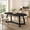 Black, variant on Fnova 63" Solid Wood Oval Dining Table, Farmhouse Kitchen Table for 4-6 People, Rustic Wood Dinner Table with Sturdy Base for Dining Room, Living Room, Apartment