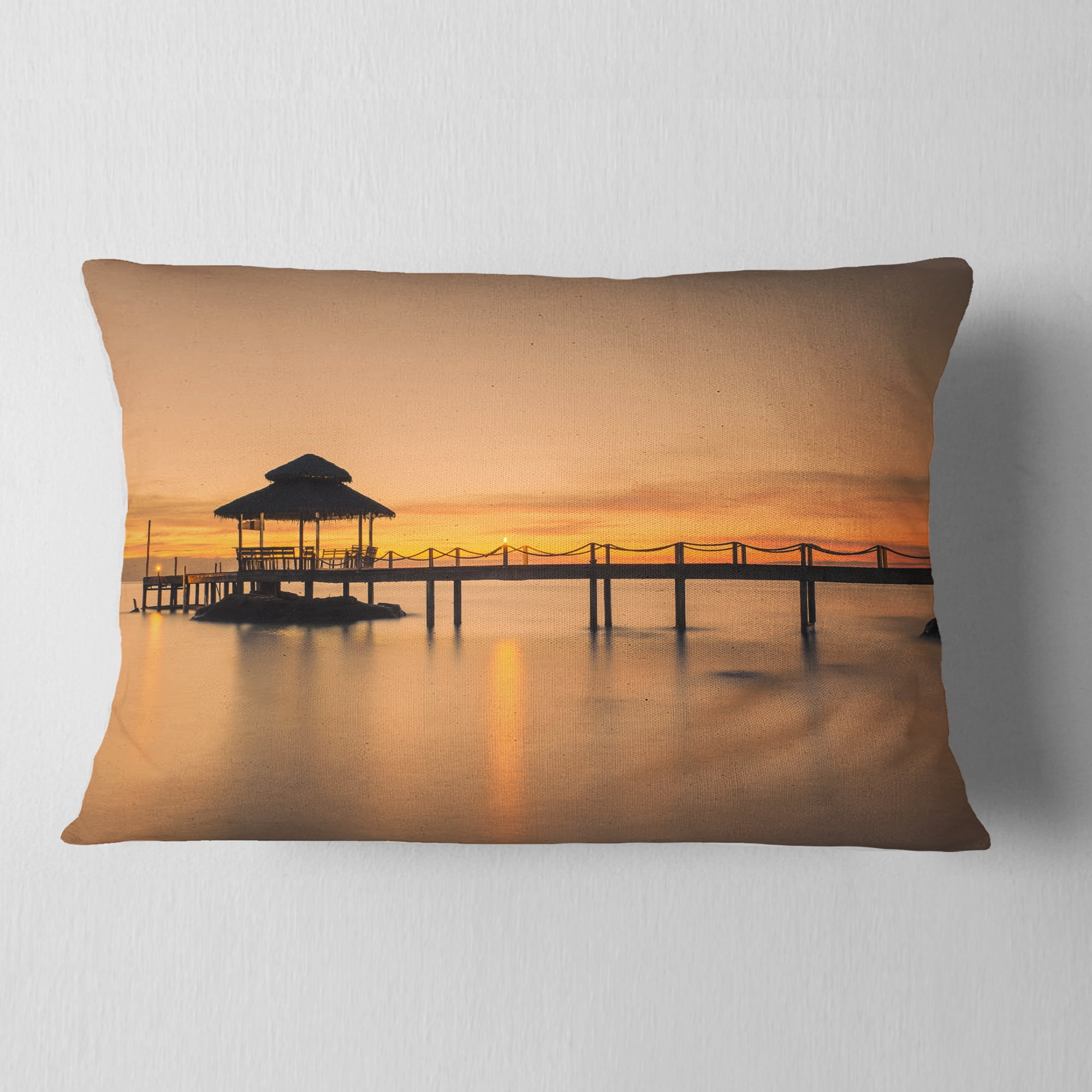 Designart 12" x 20" Multi-color Polyester Throw Pillow