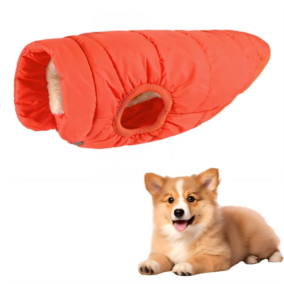 TELOLY 1Pcs Dog Winter Coat,Polyester Dog Vest,Puppy Clothes,Orange,Xl