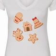 thumbnail image 4 of Inktastic Christmas Gingerbread Cookies Women's V-Neck T-Shirt, 4 of 5