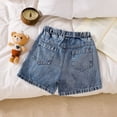thumbnail image 6 of Gunia Jean Shorts For Toddler Girls Denim With Cute Bear Print Distressed Casual Summer Elastic Waist Outdoor Play Girl Denim Shorts 18M-6Y, 6 of 9