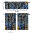 thumbnail image 5 of 3PCS Hawaii Floral Window Curtains Set for Kitchen, 27.5x36 Inch Polyester Tiers and Valance, Tropical Jungle Leaf Short Drapes for Bathroom, Dining Room, or Café Use, 5 of 5