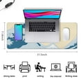 thumbnail image 5 of Premium Large Gaming Mouse Pad with Non-Slip Rubber Base, Stitched Edges, Featuring Japanese Wave Design, 31.5 x 11.8 inches, 5 of 7