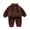 Brown, variant on 1-7T Toddler Little Boys Girls Winter Warm Fleece Clothes 2Pcs Kids Casual Thick Plush Zipper Jacket Coat with Pockets Solid Long Pant Set