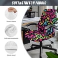 thumbnail image 5 of FKELYI Colorful Leopard Print Office Chair Cover Rotating Swivel Chair Slipcover for Armchair Washable Gaming Chair Covers Protective Cover for Home Decor, Small, 5 of 6