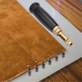 thumbnail image 3 of Adjustable Screw Punch, 6 Tip Sizes Belt Hole Puncher, Wood Handle Leather Hole Punch Tool for Sewing Leather Black, 3 of 5
