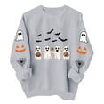 thumbnail image 2 of Molidfa Women's Black Halloween Sweatshirt Ghost Squad Graphic Crew Neck Top, 2 of 5