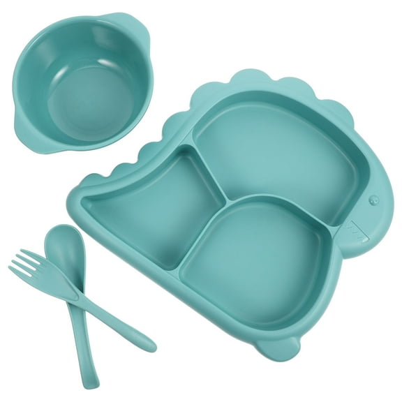 PTOOTP Childrens Plates Kids Bowl Sky-Blue Set