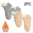 thumbnail image 2 of ameIAEA Kids Fuzzy Slipper Socks Toddler Non-Slip Warm Fleece Lined Indoor Socks for Boys Girls 2 Pack, 2 of 7