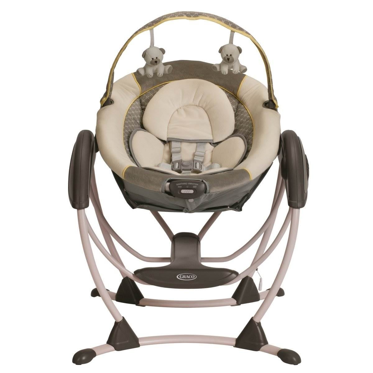 Graco Glider Petite LX Baby Infant Swing with Mobile Toys Peyton 1843904 Walmart