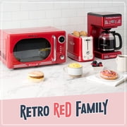 Nostalgia Retro Coffee Maker, 12-Cup Programmable Vintage Coffee Machine with Anti-Drip Carafe, Red