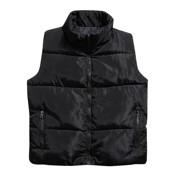 Yynuda Chaleco ligero con cremallera para hombre, holgado, resistente al viento, chaqueta sin mangas de color sólido