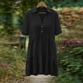 thumbnail image 6 of Women's Summer Short Sleeve Casual Dresses V-Neck Floral Party Dress Black XXXL, 6 of 9