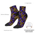 thumbnail image 6 of Rateoe Golden Snake And Purple Rose Pattern Quarter Crew Socks,Toe Seamed Ankle Socks,Cotton Cushioned Breathable Athletic Crew Sports Socks, 6 of 7