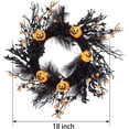 thumbnail image 3 of Fashionwu 18 inch Halloween Wreaths for Front Door, Halloween Wreath with Pumpkins and Berries, Artificial Handmade Wreath for Decorations Halloween Party, 3 of 7
