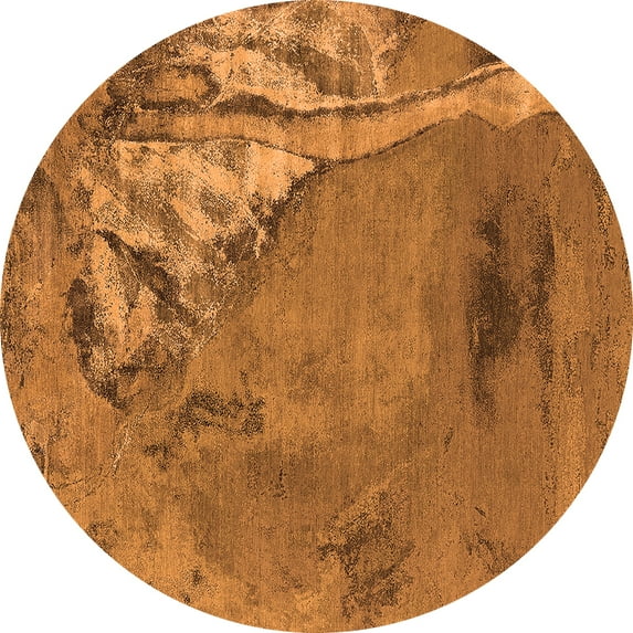 Ahgly Company Indoor Round Oriental Orange Industrial Area Rugs, 8' Round