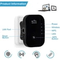 thumbnail image 2 of Extensor de rango WiFi, Amplificador de señal WiFi de hasta 300Mbps, Repetidor WiFi inalámbrico de alta velocidad 2.4G con antenas integradas Puerto Ethernet, Cobertura WiFi completa de 360°, Fácil de instalar (Blanco) (Negro) (Negro) Ormromra CZDZ-ST141, 2 of 5